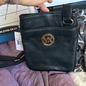 NWT Michael Kors Black Leather Crossbody Bag